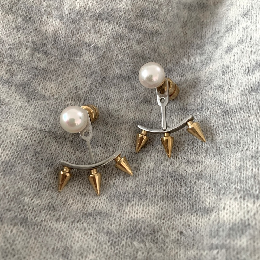 Pearl and Spike Earrings